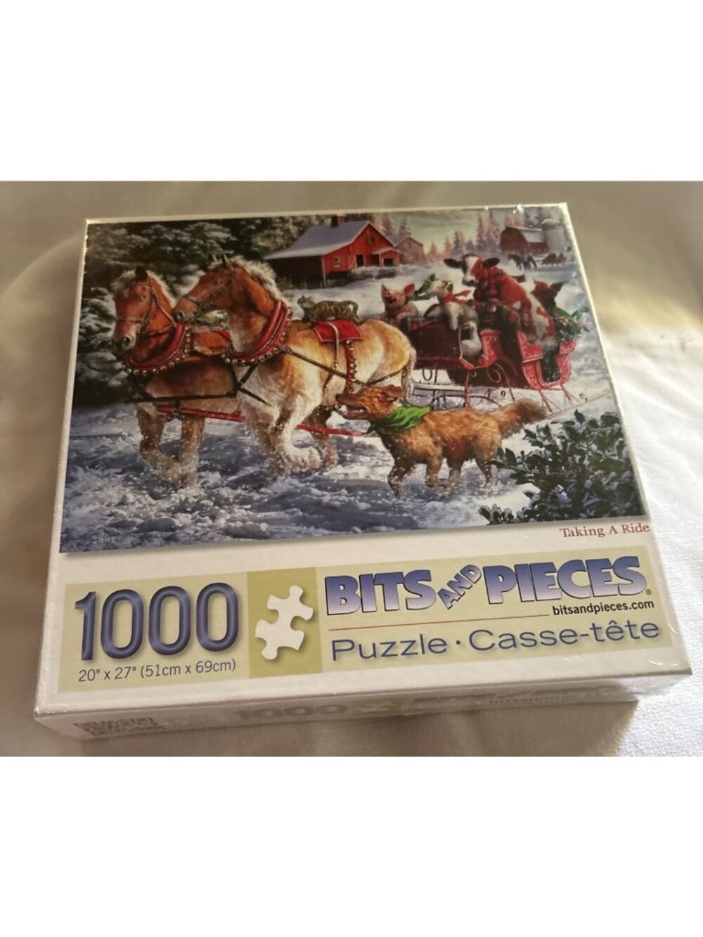 Bits And Pieces 1000-Piece Jigsaw Puzzle Taking A Ride Winter Scene 20" X 27"